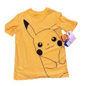 Pokémon Pikachu Yellow Swim Shirt Rashguard UPF 50+ Size M NWT